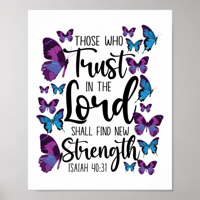 Bibel Verse diejenigen, die auf den Herrn vertraue Poster (Vorne)