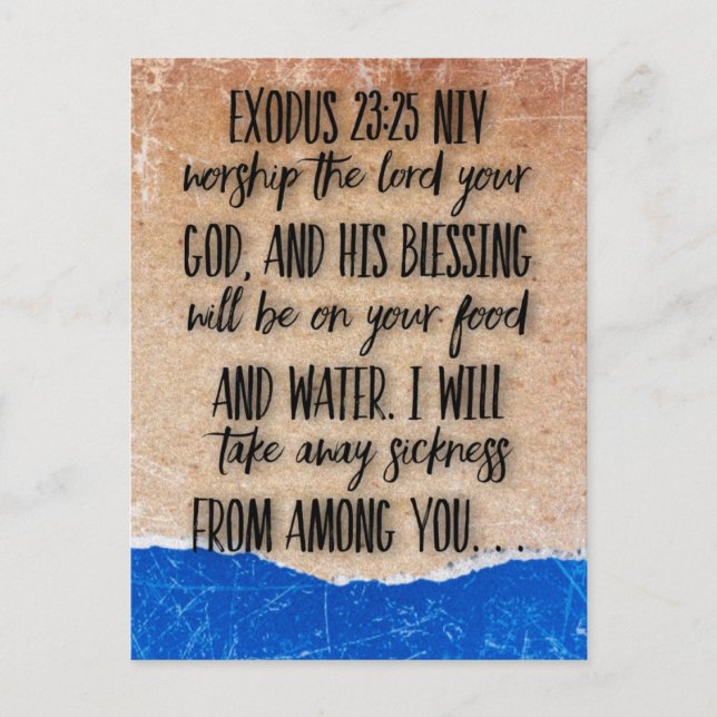 Bibel Verse Exodus 23:25 Postkarte (Vorderseite)