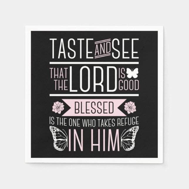 Bibel Verse Geschmack und sehen, dass der Herr ist Serviette (Vorderseite)