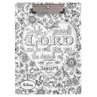 Bibel Verse Girly Hand Letter Schrift Blauer Klemmbrett