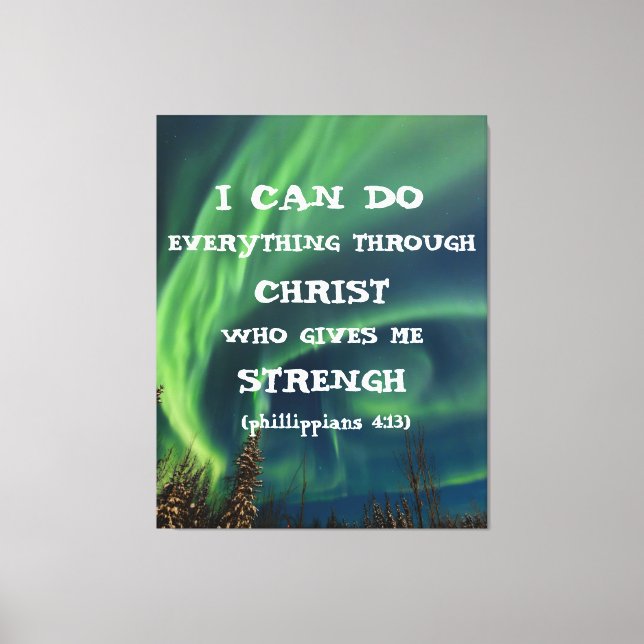 Bibel Verse Inspiration Zitat Northern Lights Leinwanddruck (Vorderseite)