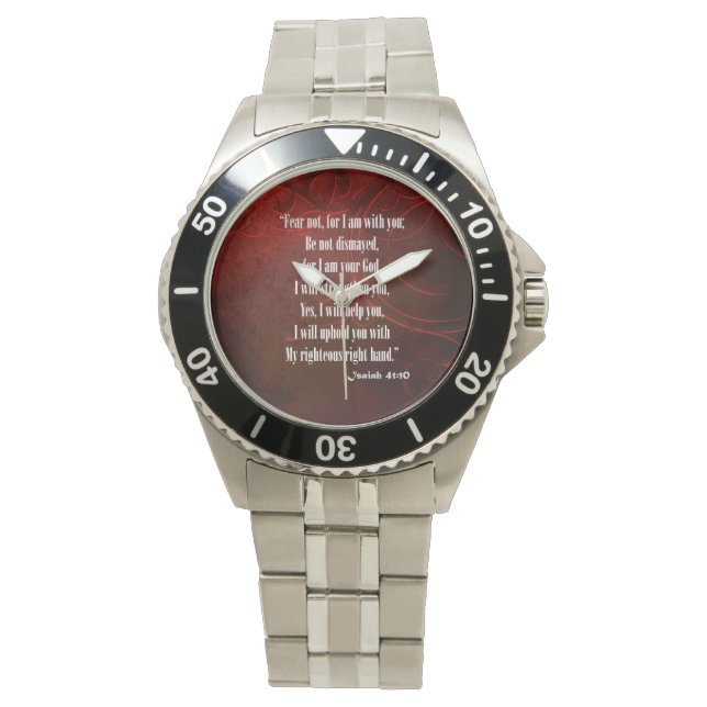 Bibel Verse Isaiah 41 10 Armbanduhr (Vorderseite)