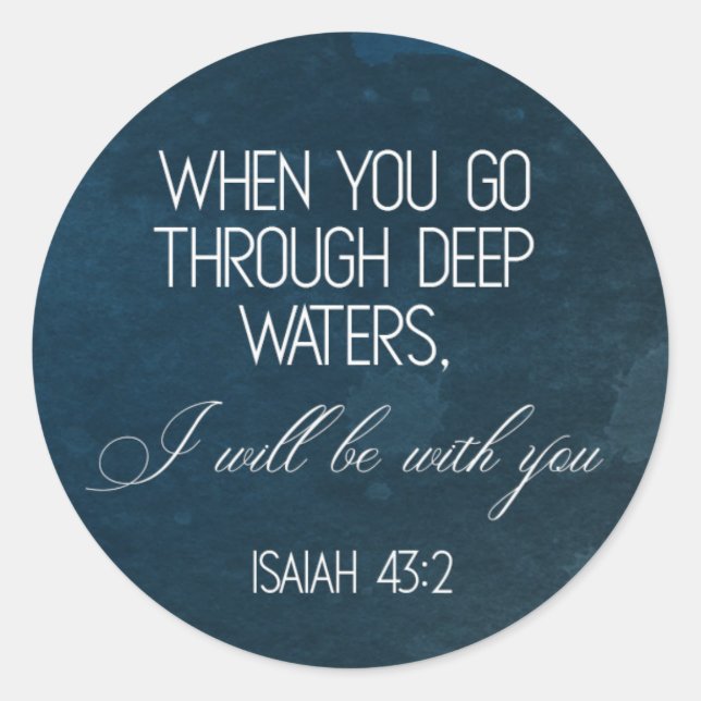 Bibel Verse Isaiah Blue Round Sticker (Vorderseite)