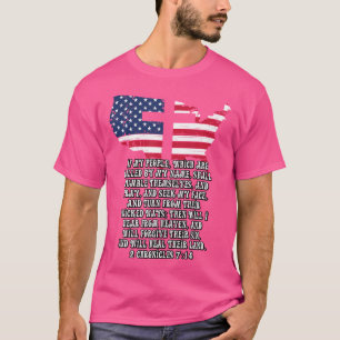 Bibel Verse Kreuz Jesus 2 Chroniken 714 US-Flagge T-Shirt
