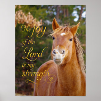 Bibel Verse Lächeln Kastanienpferd Poster