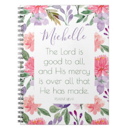 Bibel Verse Lila Notebook Notizblock