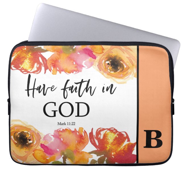 Bibel Verse Monogram Laptop Sleeve (Vorderseite)