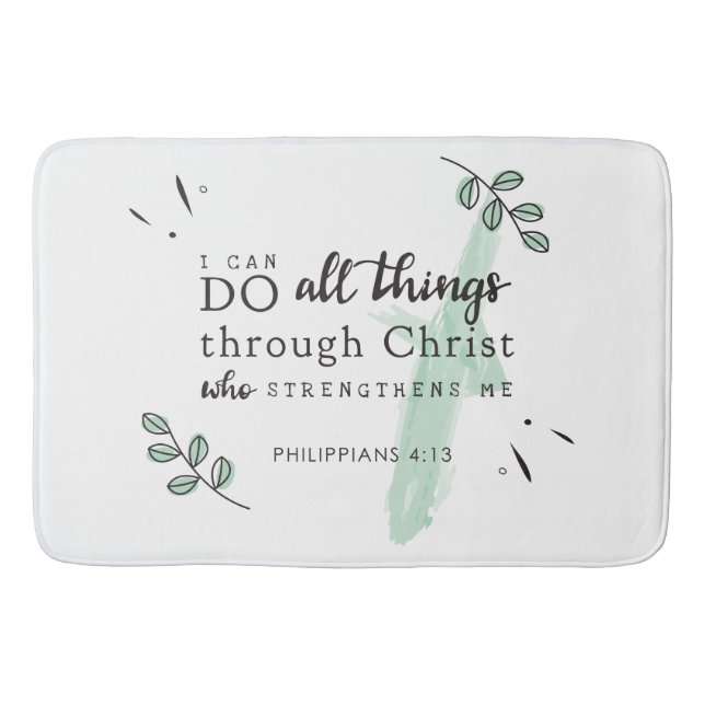 Bibel Verse Philippianer 4:13 Bath Mat Badematte (Vorderseite)