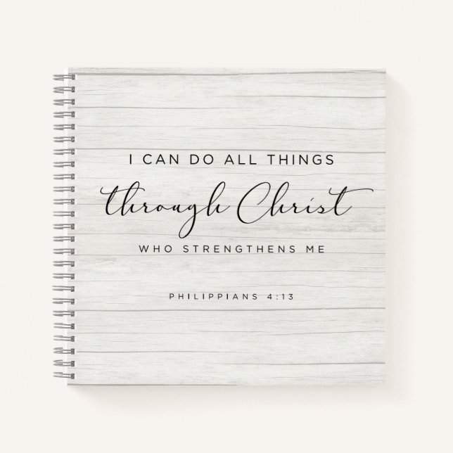 Bibel Verse Philippianer 4:13 Ich kann alles tun Notizbuch (Vorderseite)