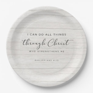 Bibel Verse Philippianer 4:13 Ich kann alles tun Pappteller