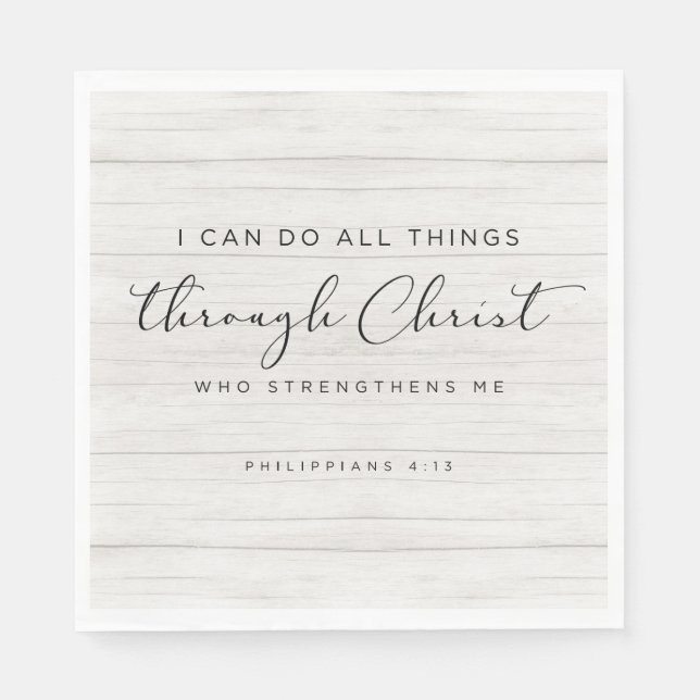 Bibel Verse Philippianer 4:13 Ich kann alles tun Serviette (Vorderseite)