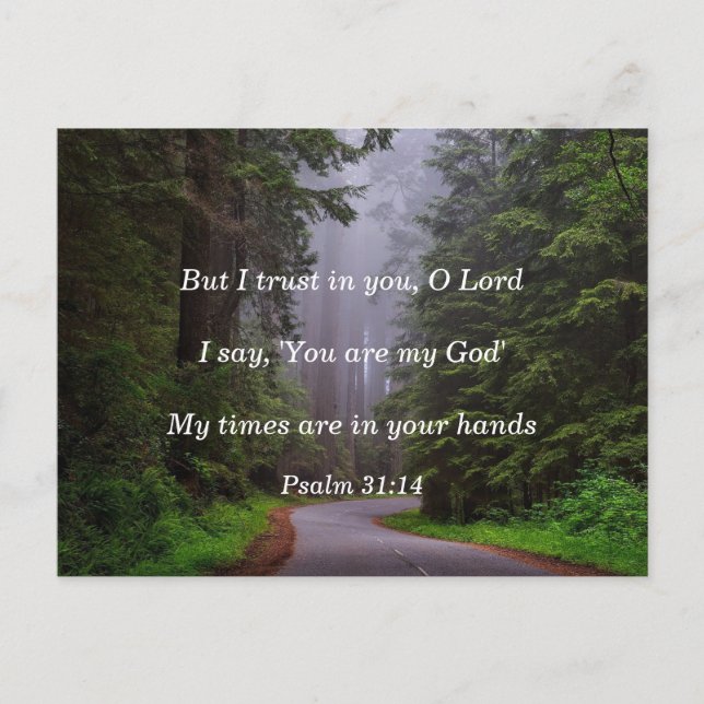 Bibel Verse Psalm 31:14 Meine Zeiten sind in Ihren Postkarte (Vorderseite)