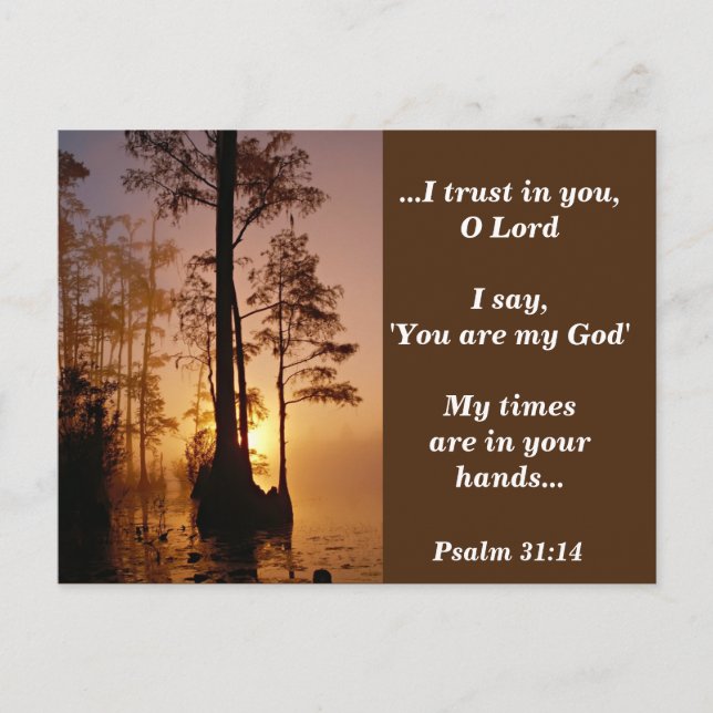 Bibel Verse Psalm 31:14 Meine Zeiten sind in Ihren Postkarte (Vorderseite)