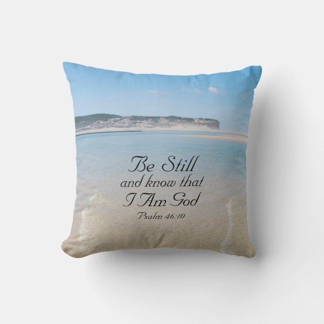 Bibel Verse Psalm 46:10 Ocean View Pillow Kissen (Vorderseite)