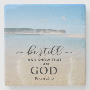 Bibel Verse Psalm 46:10 Ocean View Stone Untersetz Steinuntersetzer