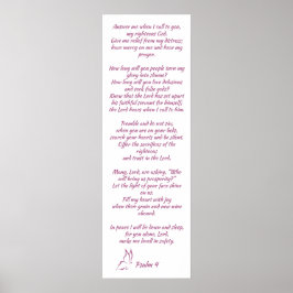 Bibel Verse Psalm 4 Höre mein Gebet Poster