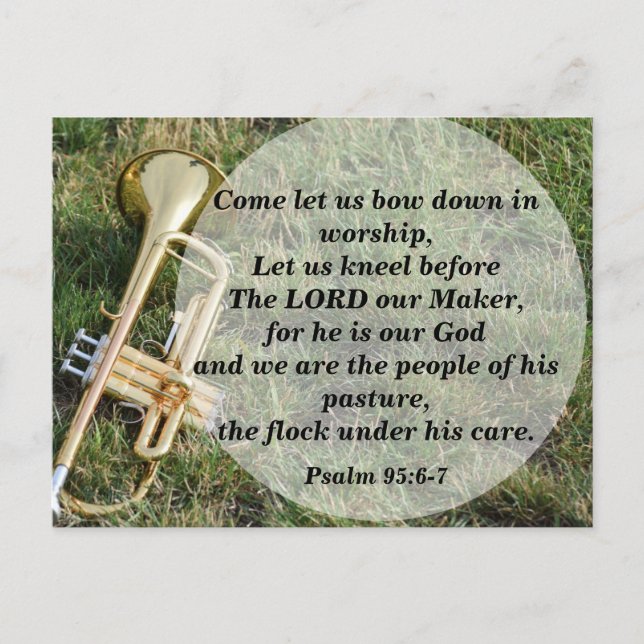 Bibel Verse Psalm 95:6-7 Lass US-Gebet Postkarte (Vorderseite)
