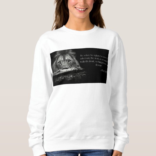 Bibel Verse Scripture 1 Peter 5:8 KJV Frauen Sweatshirt (Vorderseite)