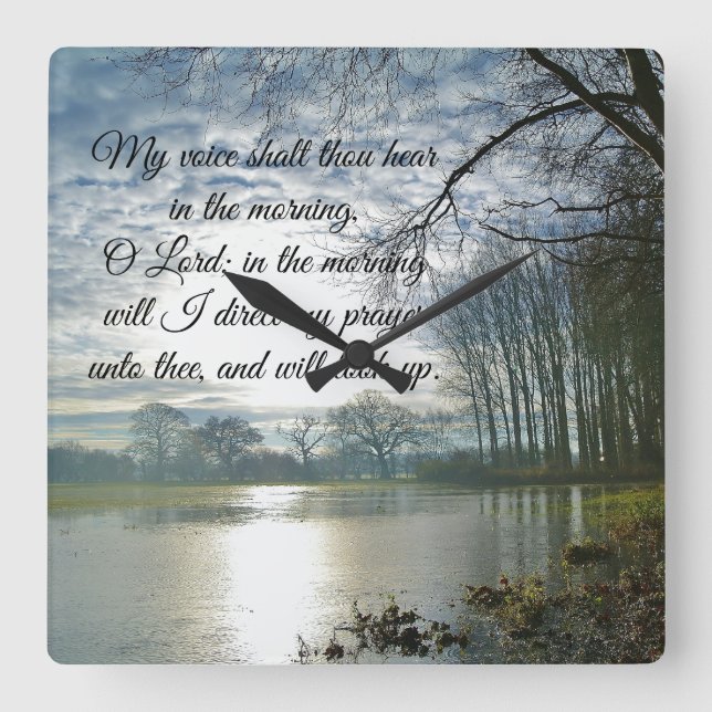Bibel Verse Scripture Prayer Quadratische Wanduhr (Vorderseite)