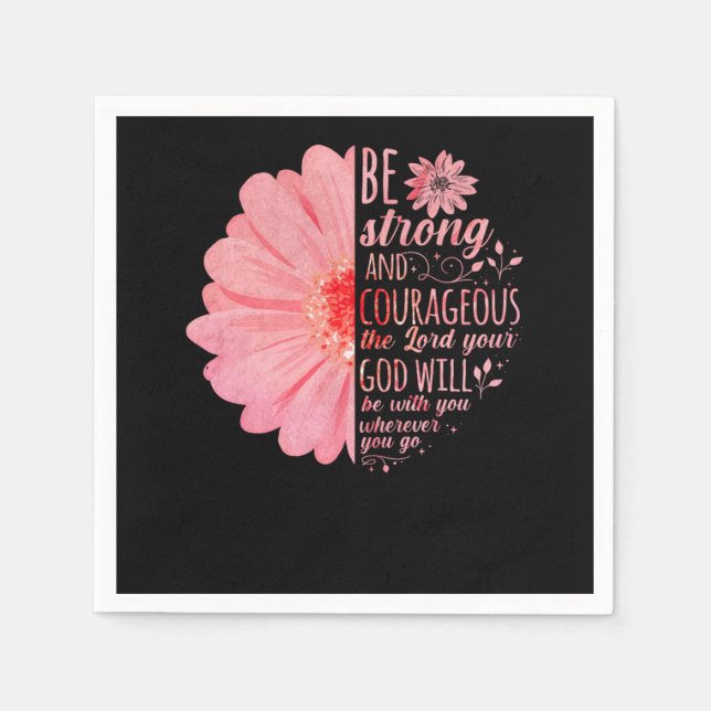 Bibel Verse sei stark und mutig der Herr, dein Her Serviette (Vorderseite)