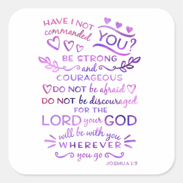 Bibel Verse Sticker Joshua 1:9 (Vorderseite)