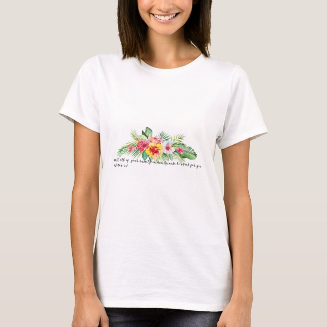 Bibel Verse Tropischer T - Shirt Christliche Fraue (Vorderseite)