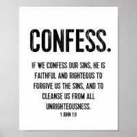 Bibel Verse Typografie Print Christlich 1 John 1:9