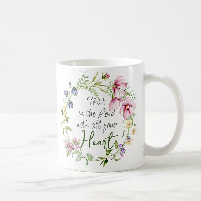 Bibel Verse Vertrauen in den Herrn mit botanischem Kaffeetasse (Rechts)