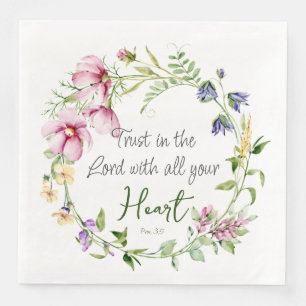 Bibel Verse Vertrauen in den Herrn mit botanischem Serviette