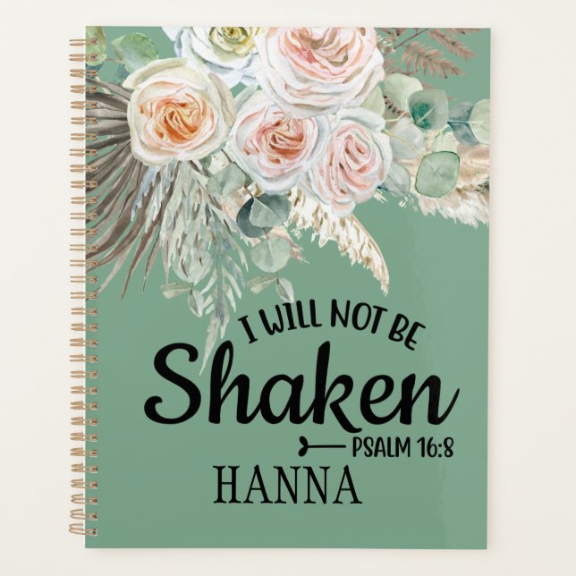 Bibel Verse Watercolor Pampas Grass Notebook Planer (Vorderseite)