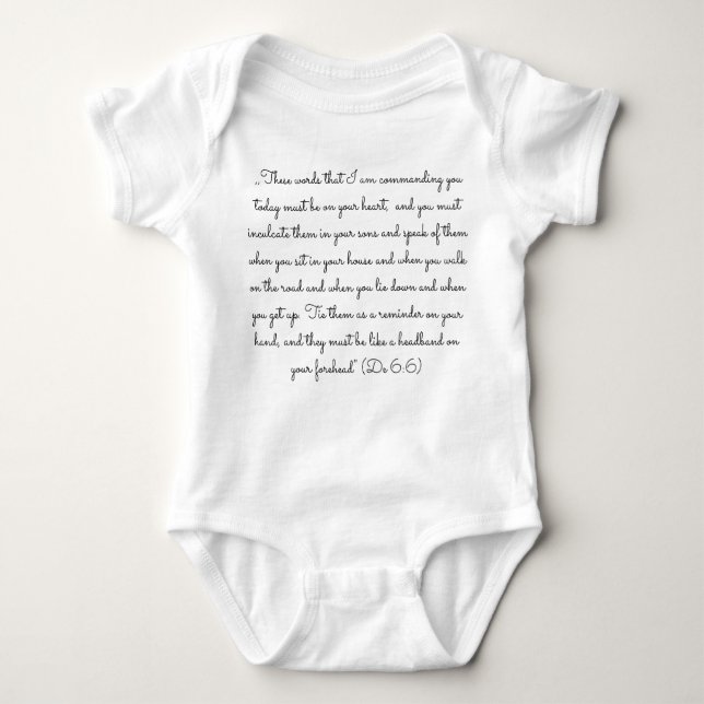 Bibel-Zitat-Bodysuit Baby Strampler (Vorderseite)
