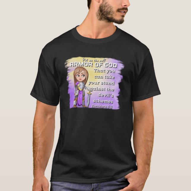 Bibel-Zitat-Rüstung Gottes Ephesianer 611 OsterChr T-Shirt (Vorderseite)