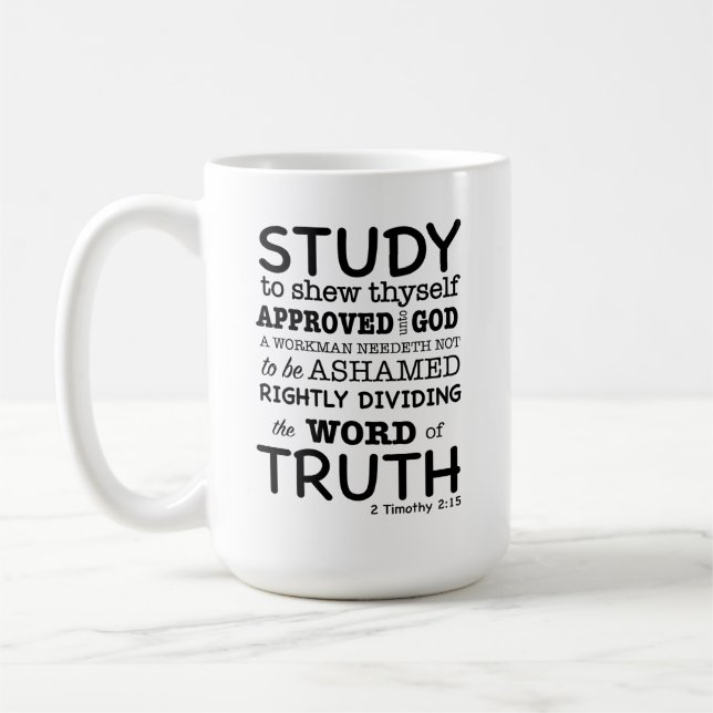 Bibelangebot 2 Timothy 2:15 Kaffeetasse (Links)