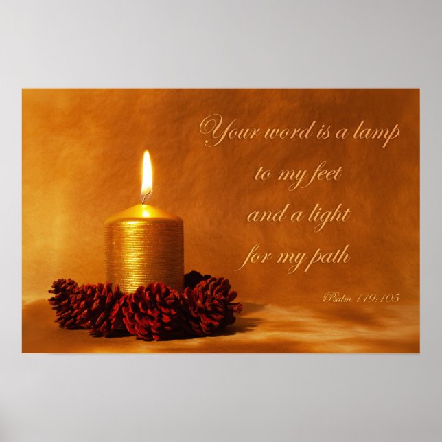 Bibelangebot mit Weihnachtskerze Poster (Vorne)