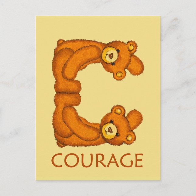 Bibelbären ~ Courage Scripture Postkarte (Vorderseite)