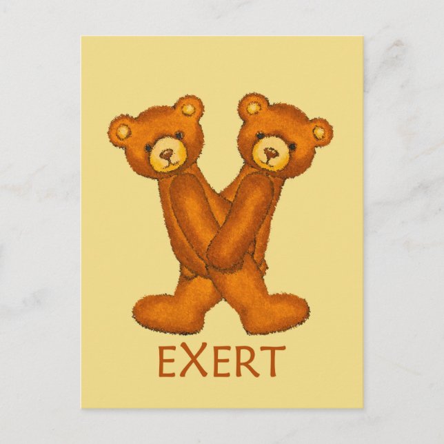 Bibelbären ~ EXert ~ Flashcard Postkarte (Vorderseite)