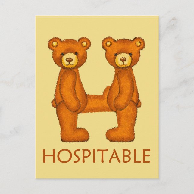 Bibelbären ~ Hospitable Scripting ~ Flashcard Postkarte (Vorderseite)