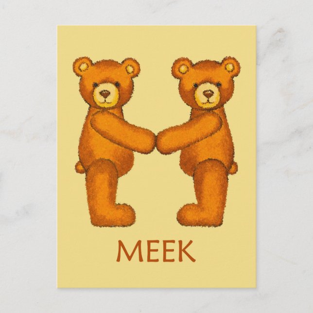 Bibelbären ~ Meek Scripting Postkarte (Vorderseite)