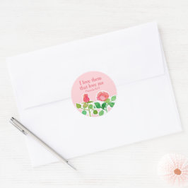 Bibelbibliotheken 8:17 Aquarellfarbene Rose Runder Aufkleber