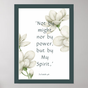 Bibelbibliotheksfördernde Zitate Weiße Blume Poster