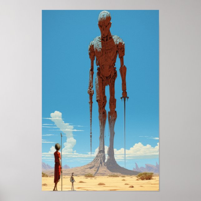 BibelDavid und Goliath Moebius Illustration Po Poster (Vorne)