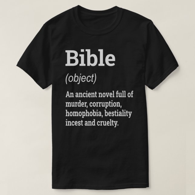 Bibeldefinition Funny Atheist Spaß Atheism Anti T-Shirt (Design vorne)