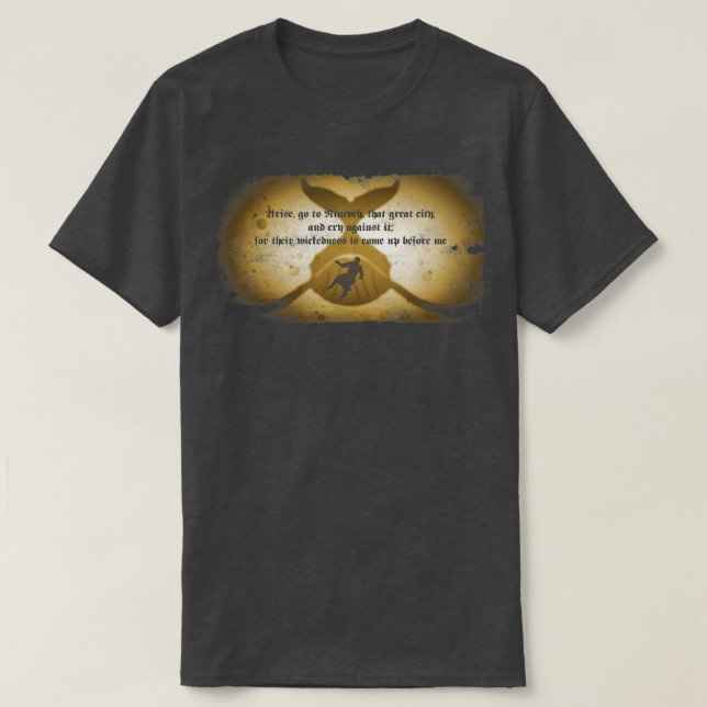 Bibelheroen Jonah beunruhigt T-Shirt (Design vorne)