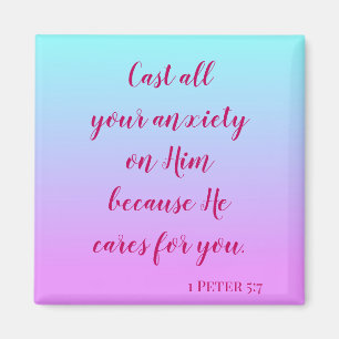 Bibelinspiration wirft all Ihre Angst ombre Magnet