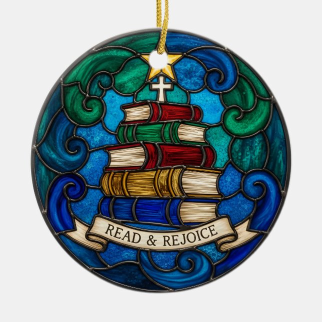 Bibelkreuz für religiöse Bücher Keramik Ornament (Vorne)