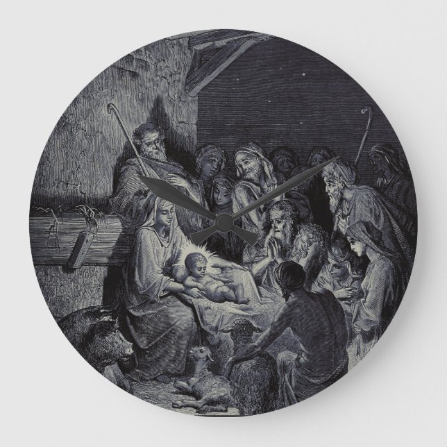 Bibelkrippe Große Wanduhr (Vorderseite)