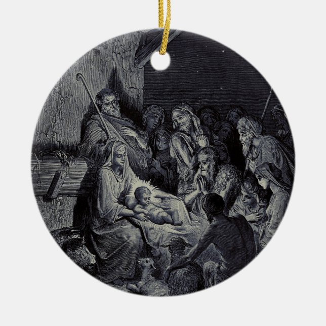 Bibelkrippe Keramik Ornament (Vorne)