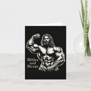 Bibeln und Biceps - Sonnige Bodybuilding Jesus Gym Karte