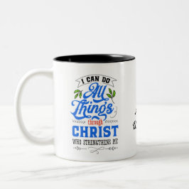 Bibelphilippiner 4:13 Text ermutigen zur Personali Zweifarbige Tasse