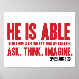 Bibelposter Ephesianer 3:20 Er ist in der Lage - C Poster